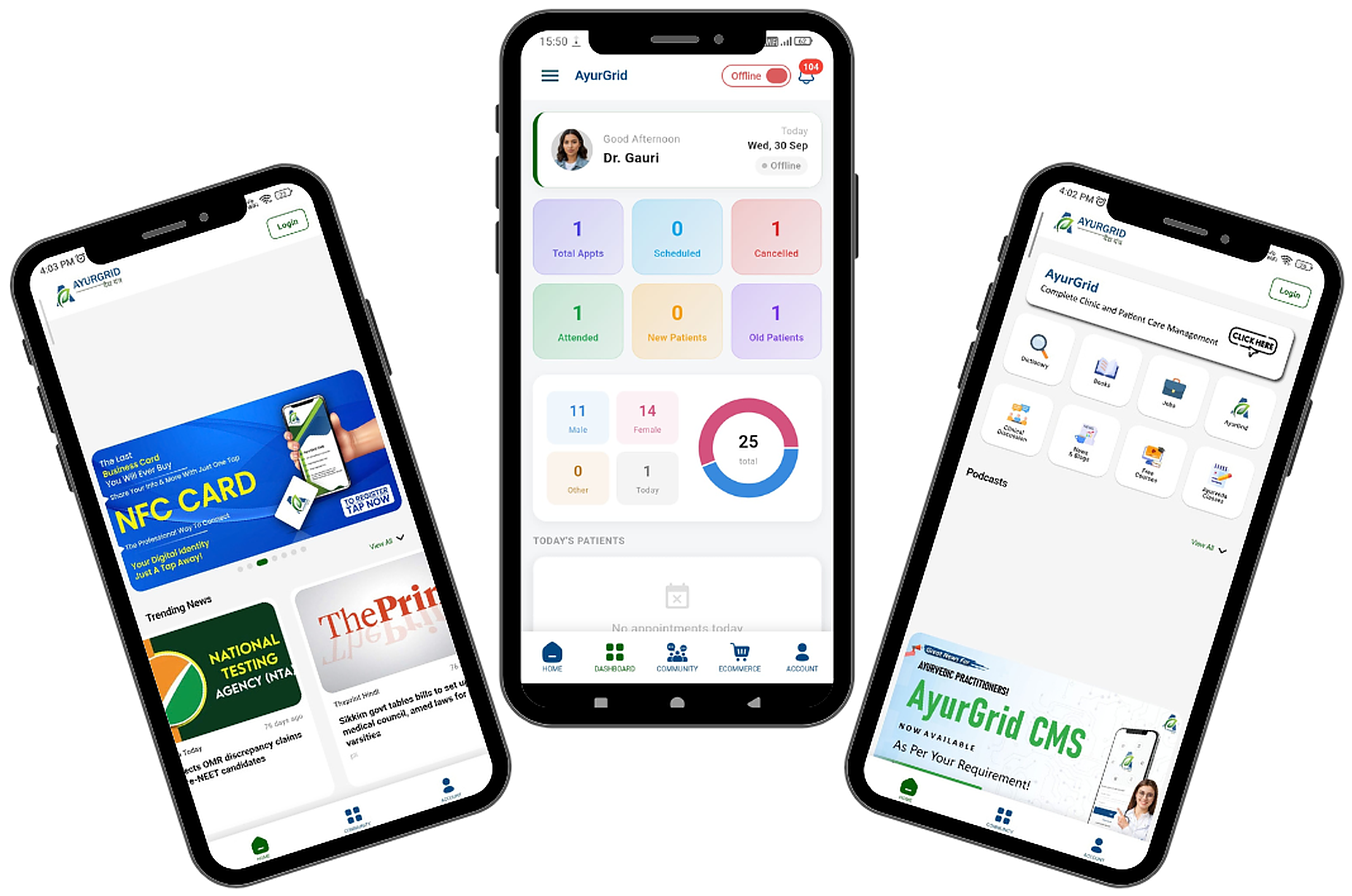AyurGrid Doctor App interface preview