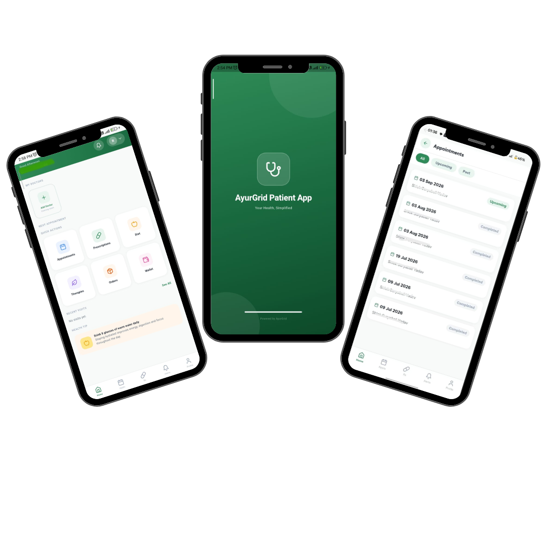 AyurGrid Patient App interface preview